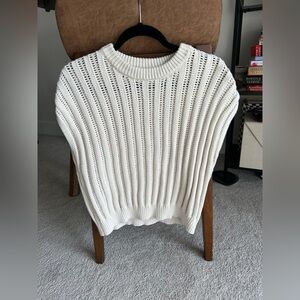 🧶 Jessica Simpson Open-Knit Sweater Vest – Cream (Size XL)